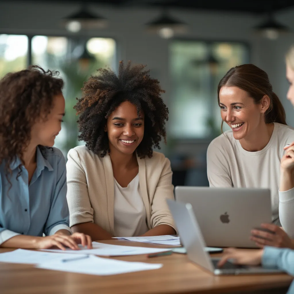 Equipo de consultores profesionales colaborando