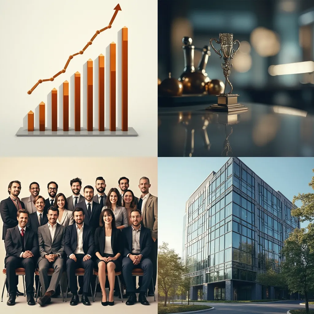Collage de hitos históricos de la empresa